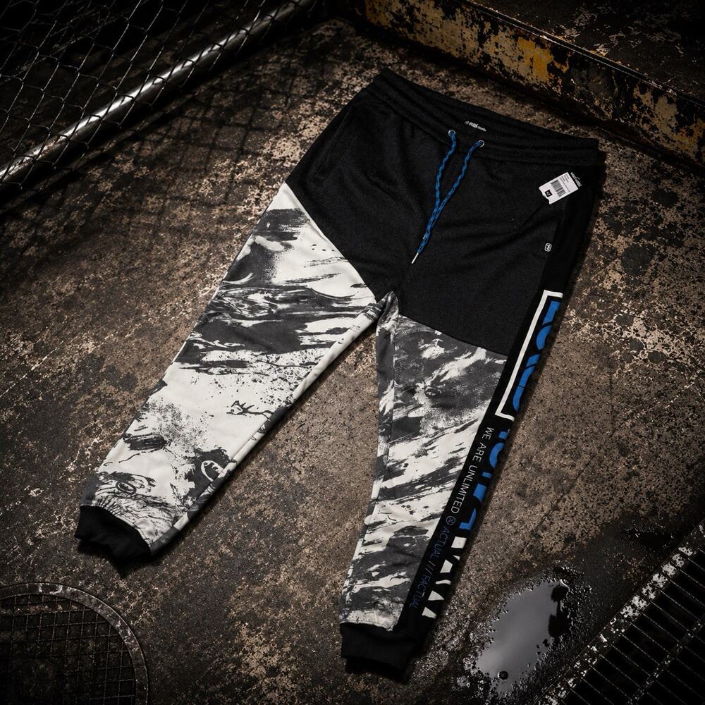 Ecko Unltd Sweatpants Marble ColorBlock Stitched Fleece Joggers Men's M NWT